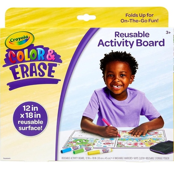 ❤️ BNIB Crayola Color and Erase Reusable Activity Board, Gift for Kids, Ages 3+ - Picture 1 of 8